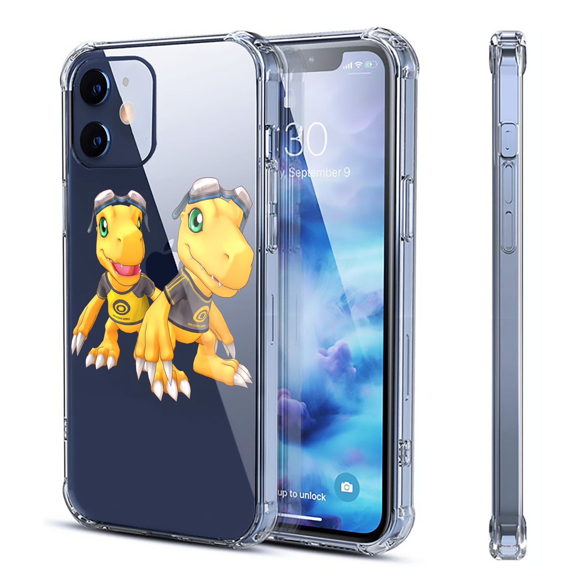 （画像用） Digimon デジタルモンスター/デジモン 【iPhone 12シリーズ対応】透明スマホケース（クリアソフトケース）